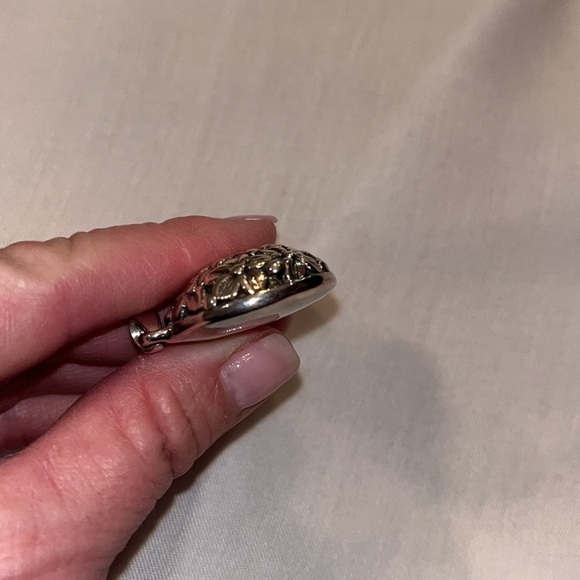 Floral silver puffed 925 pendant - Picture 6 of 7